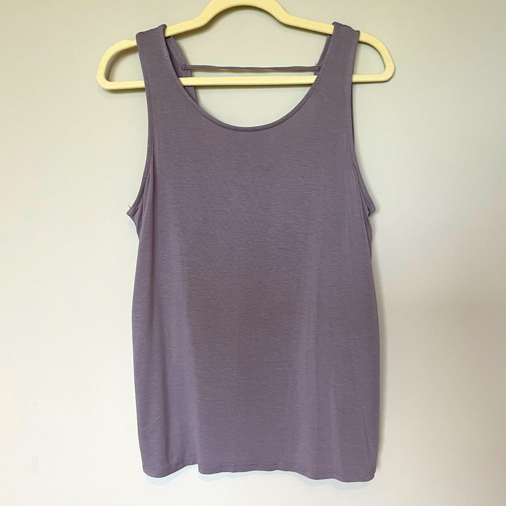 Twist Back Tank Top, Size Small, Light Purple